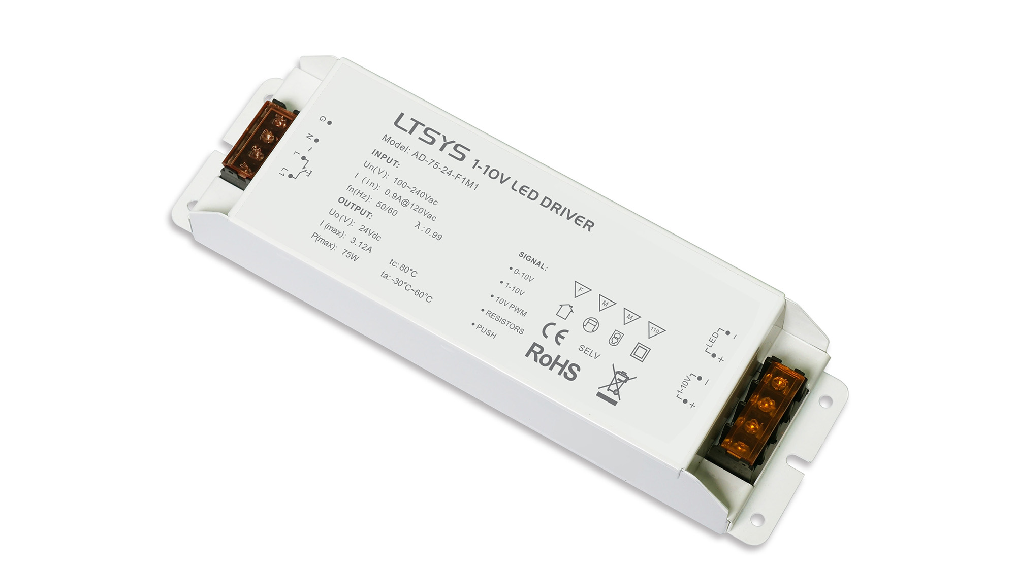 AD-75-24-F1M1  PWM Push Dim 75W Voltage Dimmable Driver